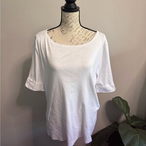 Pendleton White Scoop Neck Short Sleeve Top